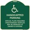 Signmission Handicapped Parking Special Plate Required Unauthorized Vehicles May Be Removed at Ow, G-1818-23913 A-DES-G-1818-23913 - alternate 1
